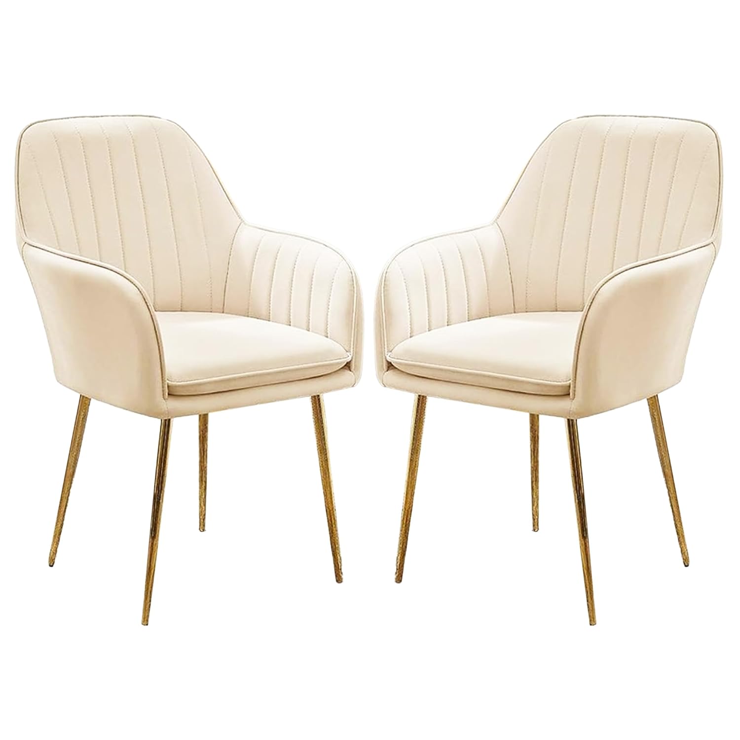 Modern Velvet Accent Chair with Gold Legs