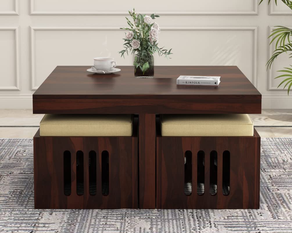 Wooden Coffee Table with Storage Shelf