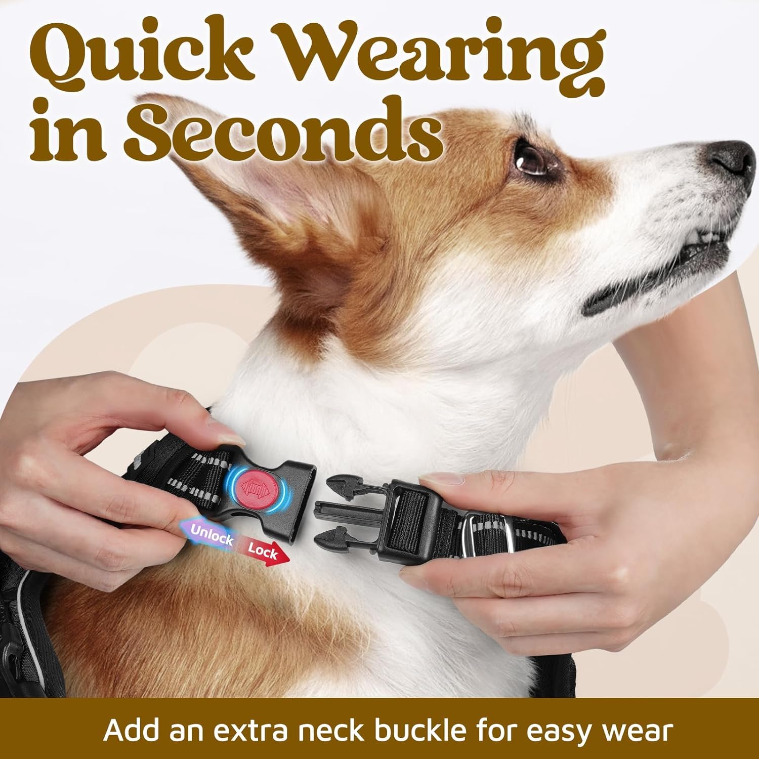 Adjustable Dog Harness with Reflective Strips