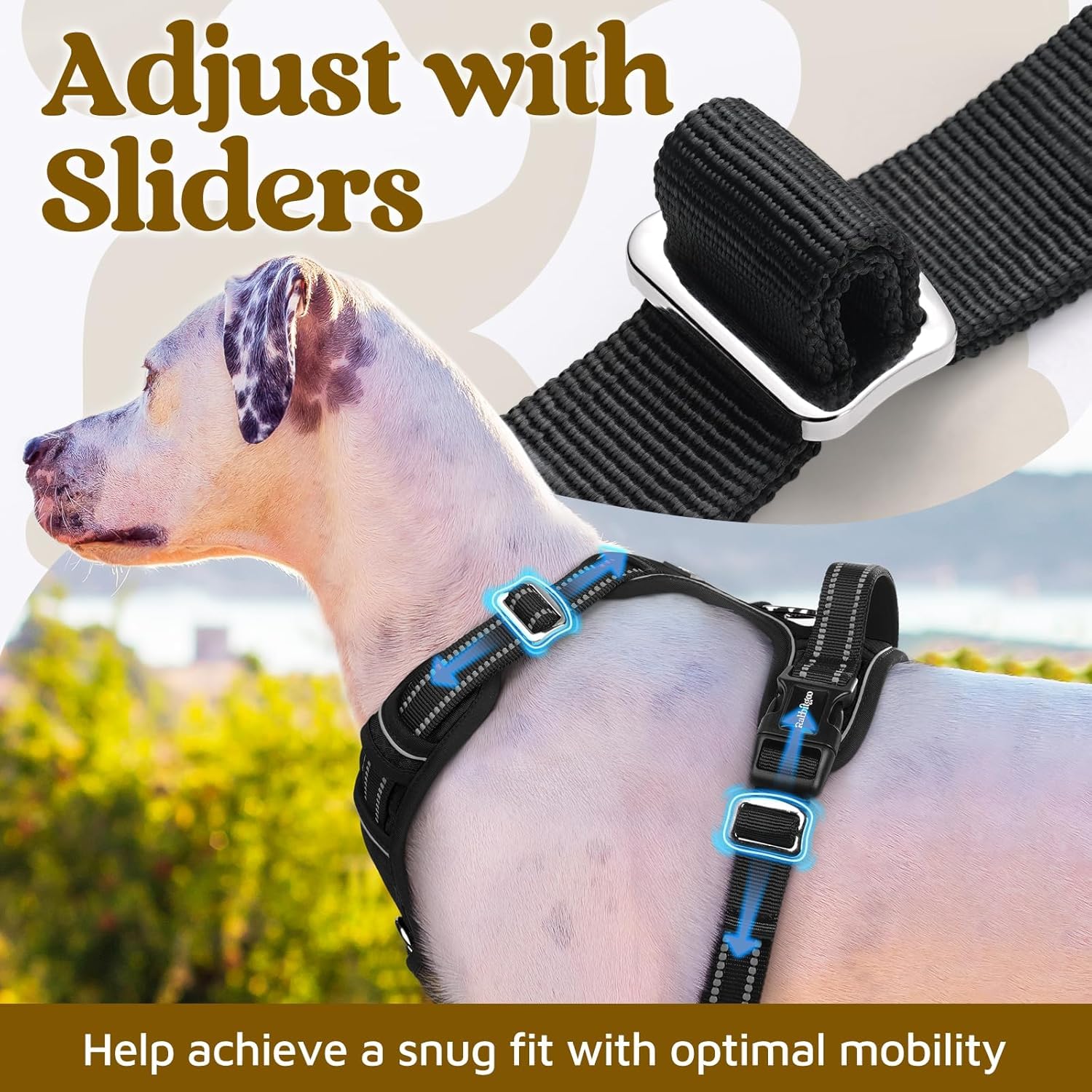 Adjustable Dog Harness with Reflective Strips