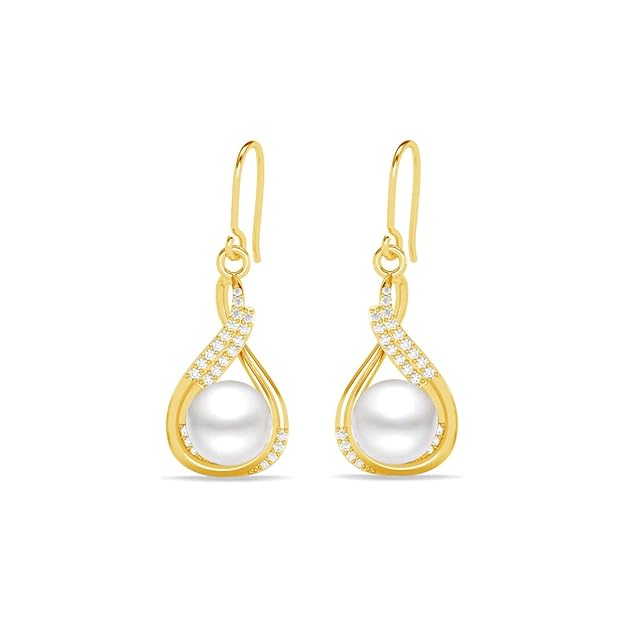 Gold Plated Pearl Drop Earrings