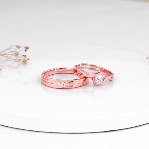 Rose Gold Adjustable Couple Rings