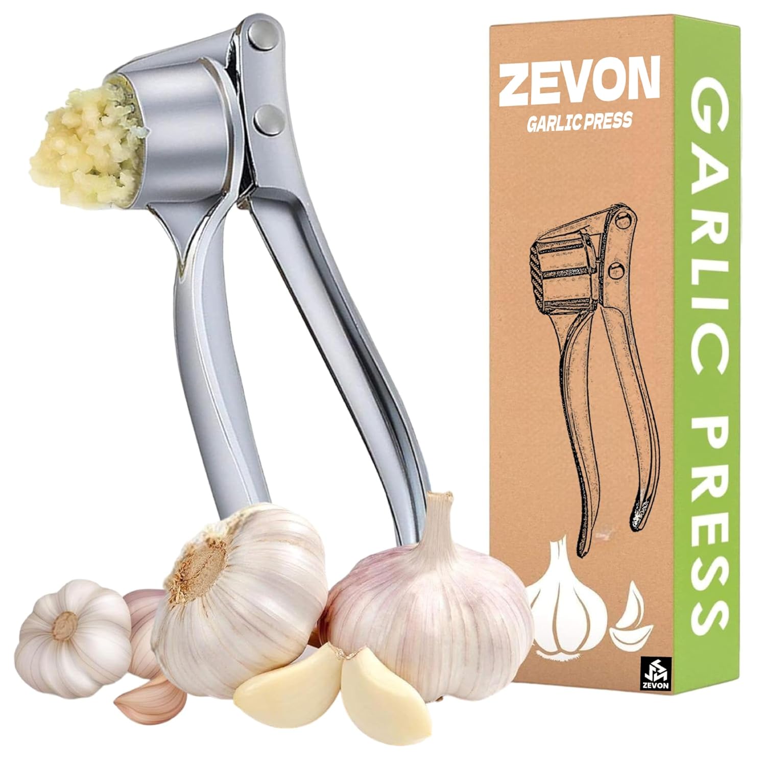 Stainless Steel Garlic Press Crusher