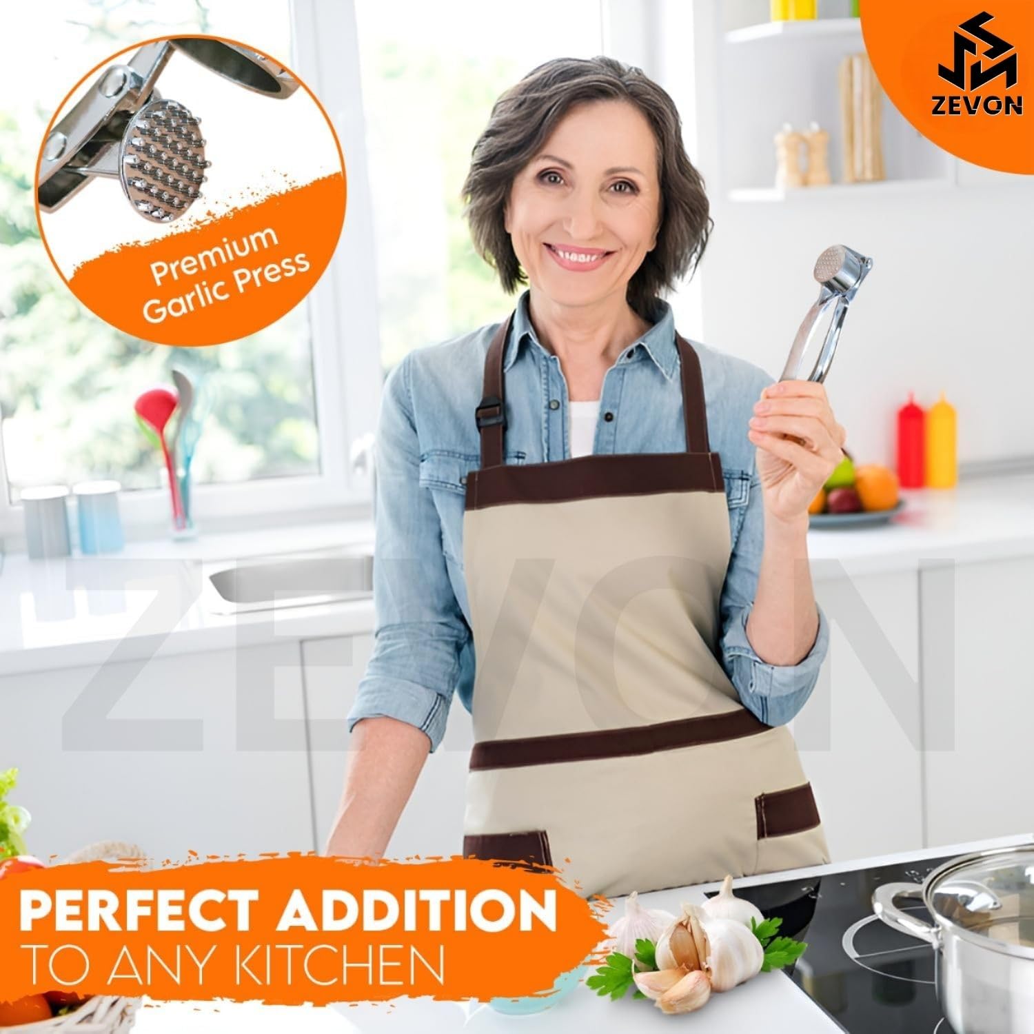 Stainless Steel Garlic Press Crusher