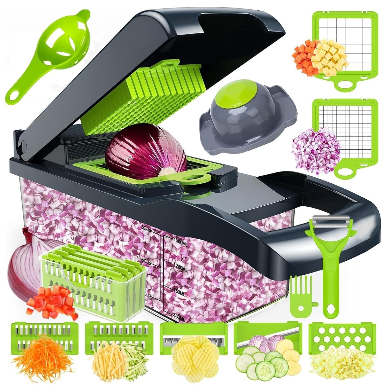 Adjustable Mandoline Slicer with Container