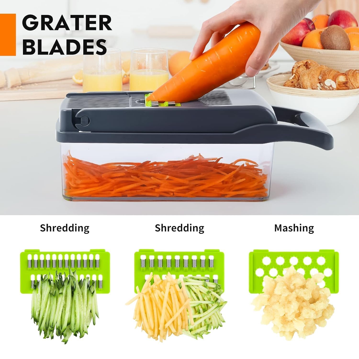 Adjustable Mandoline Slicer with Container