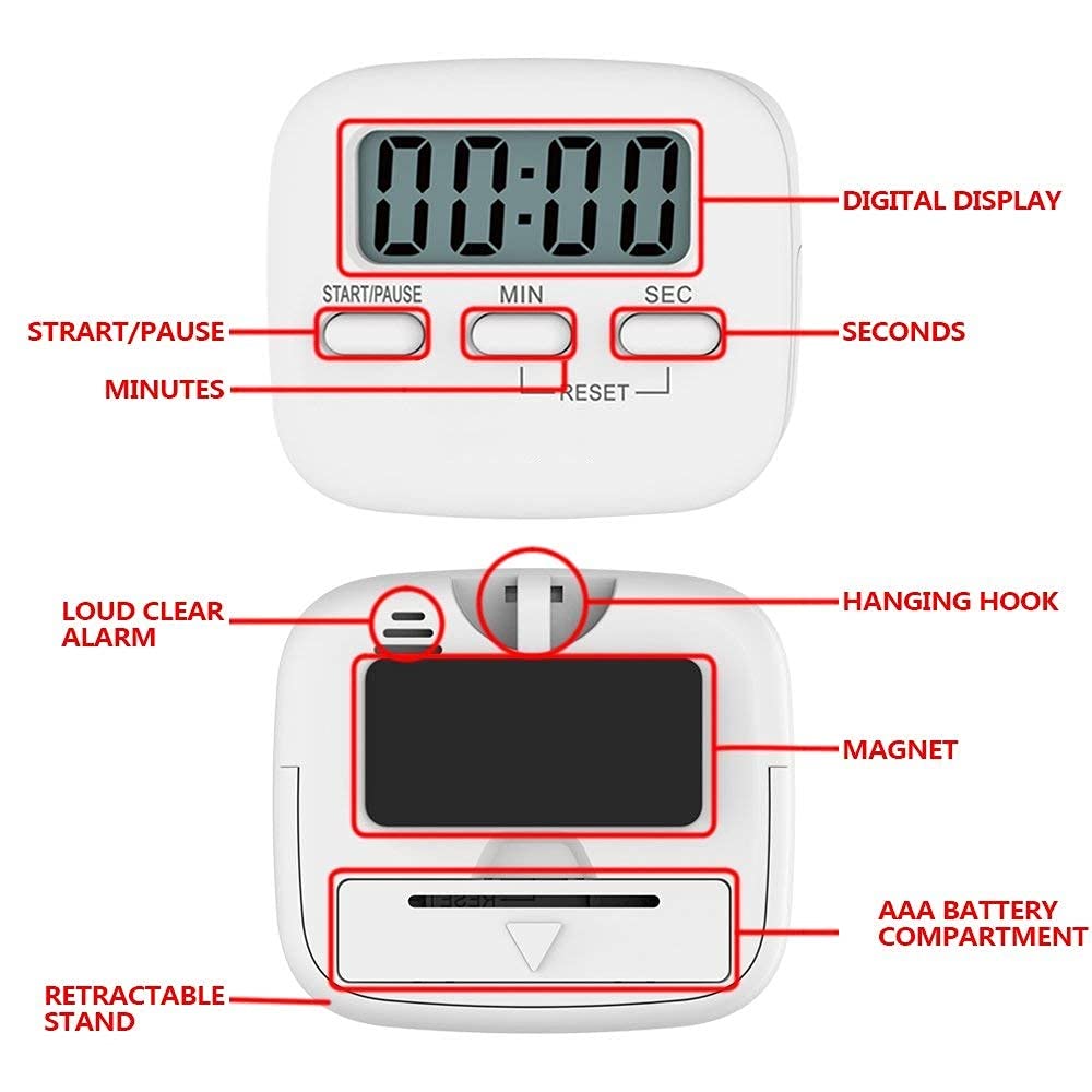 Digital Kitchen Timer with Magnetic Back