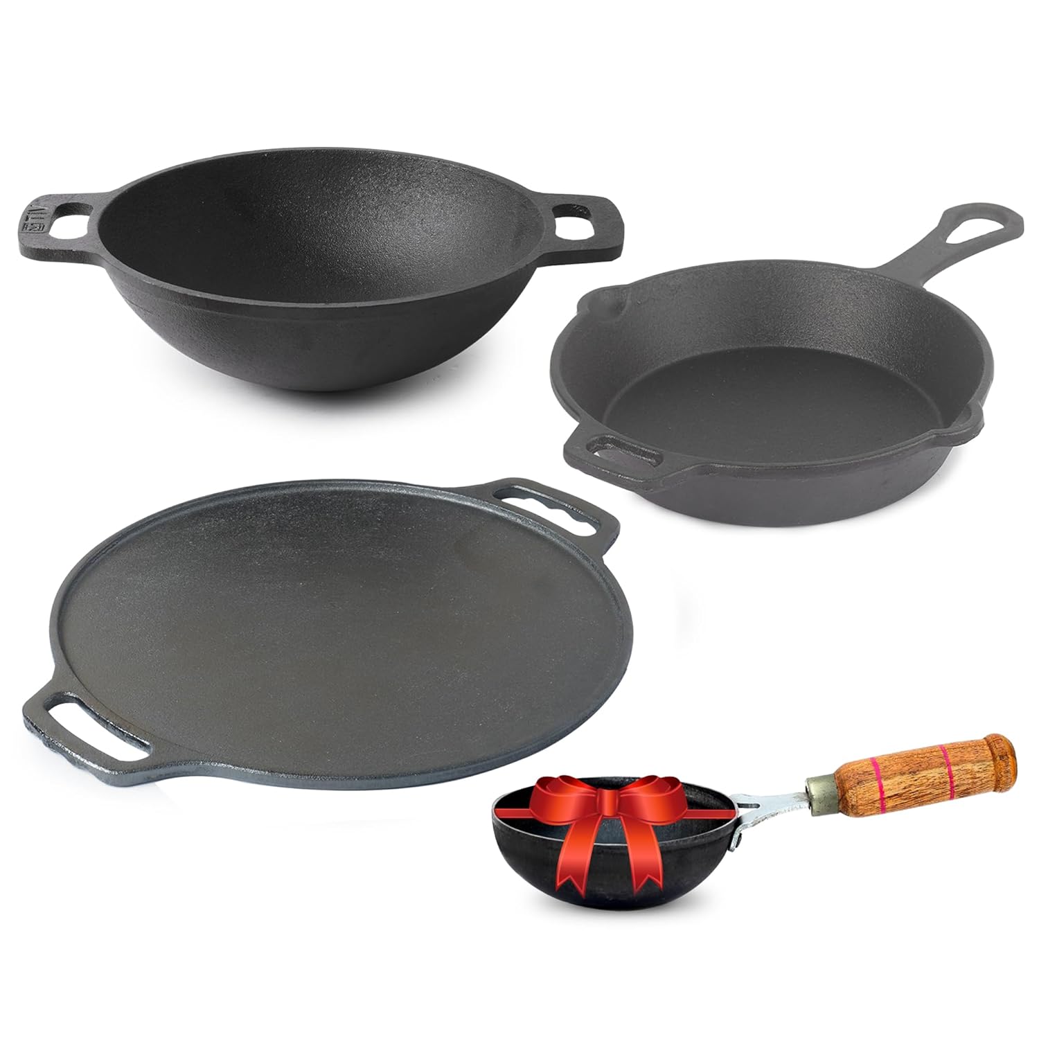 Pan Scraper Set for Cast Iron & Non-Stick
