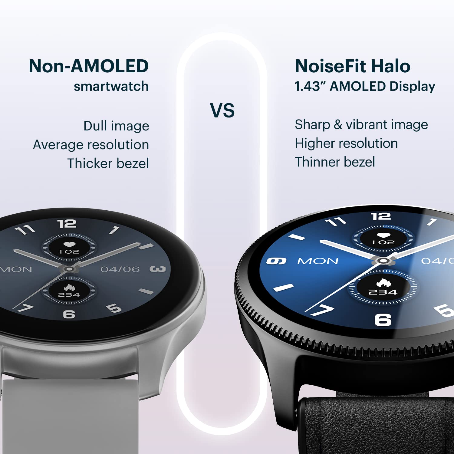 NoiseFit Halo Smartwatch – AMOLED Display