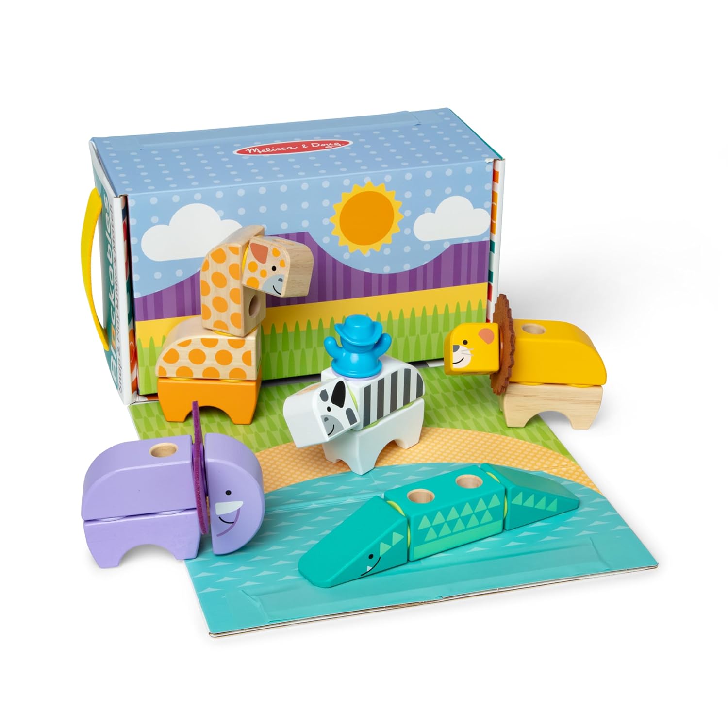 Melissa & Doug Wooden Building Blocks Set