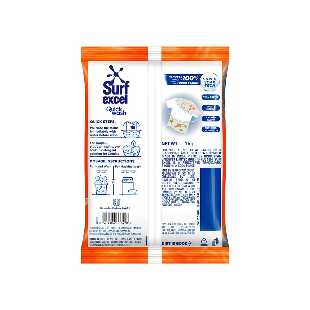 Surf Excel Quick Wash Detergent 1kg