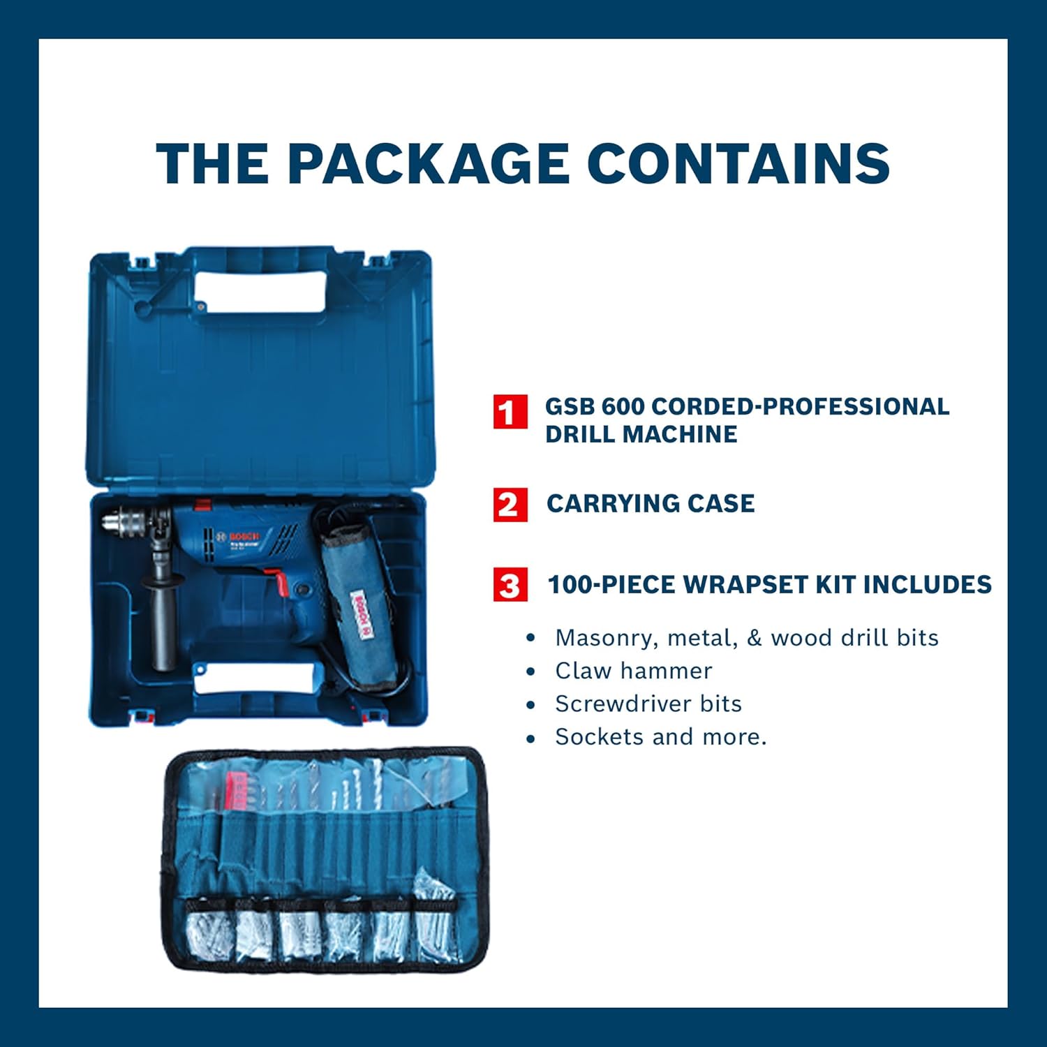 Bosch GSB 500W Impact Drill Kit
