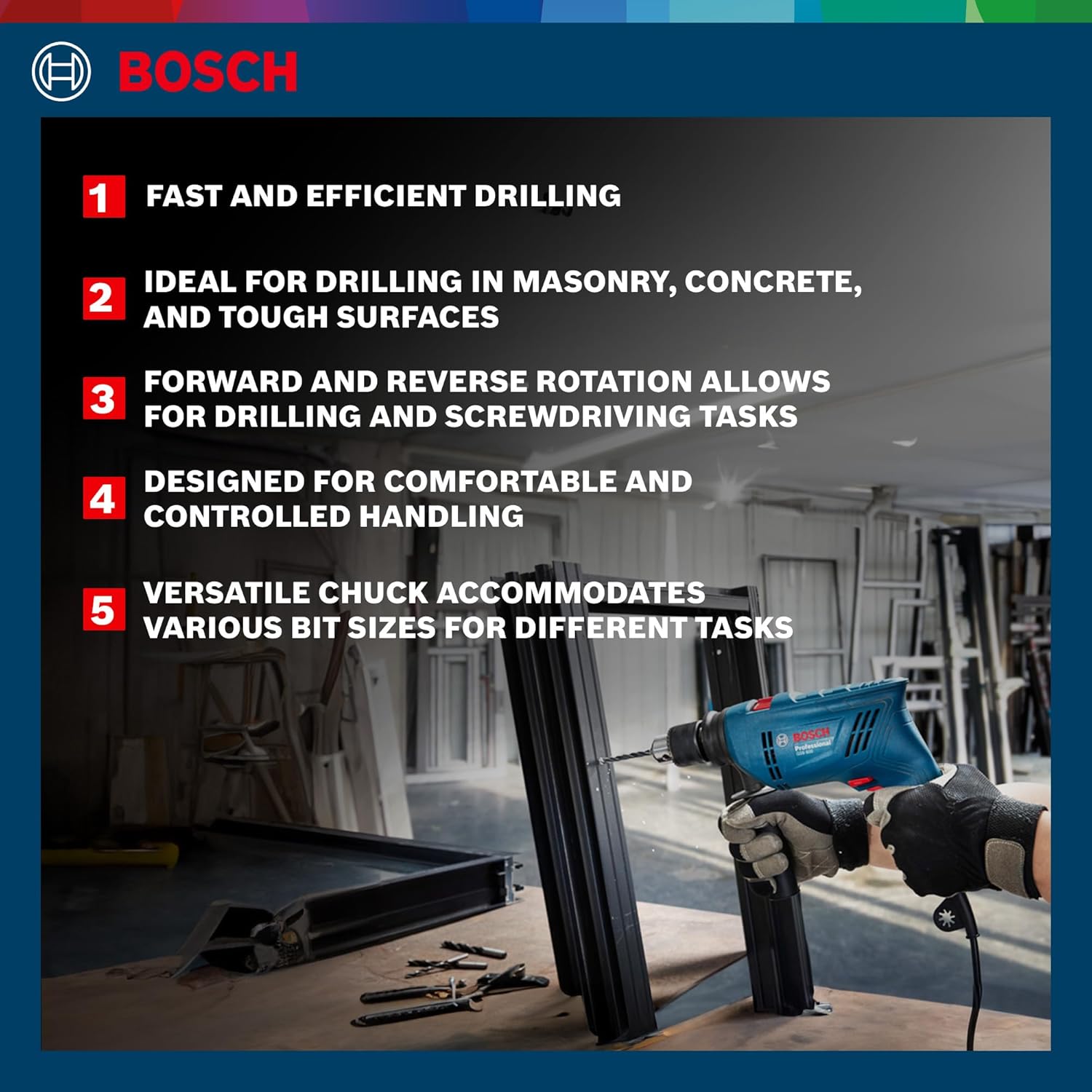 Bosch GSB 500W Impact Drill Kit