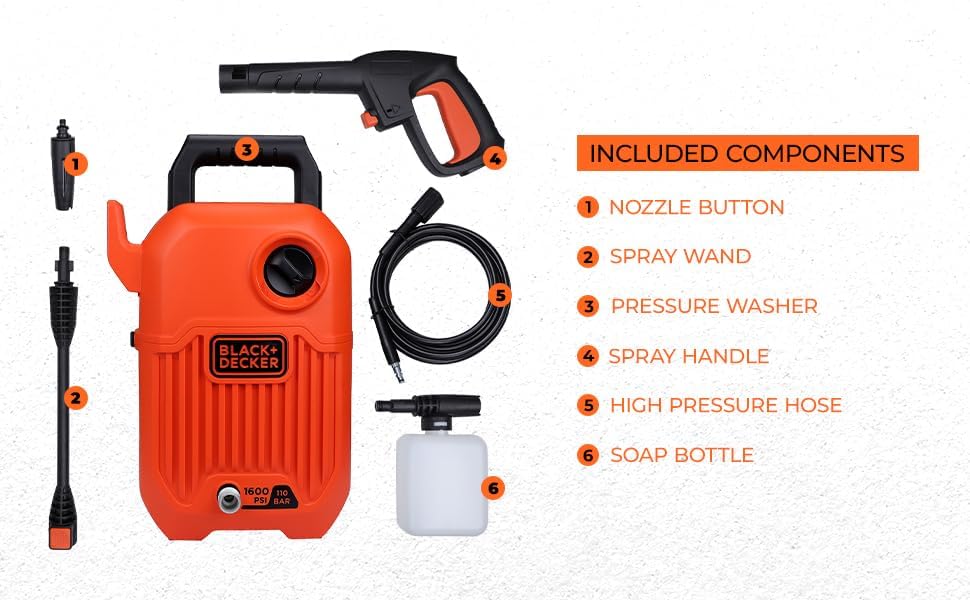 Black+Decker High Pressure Washer 1300W
