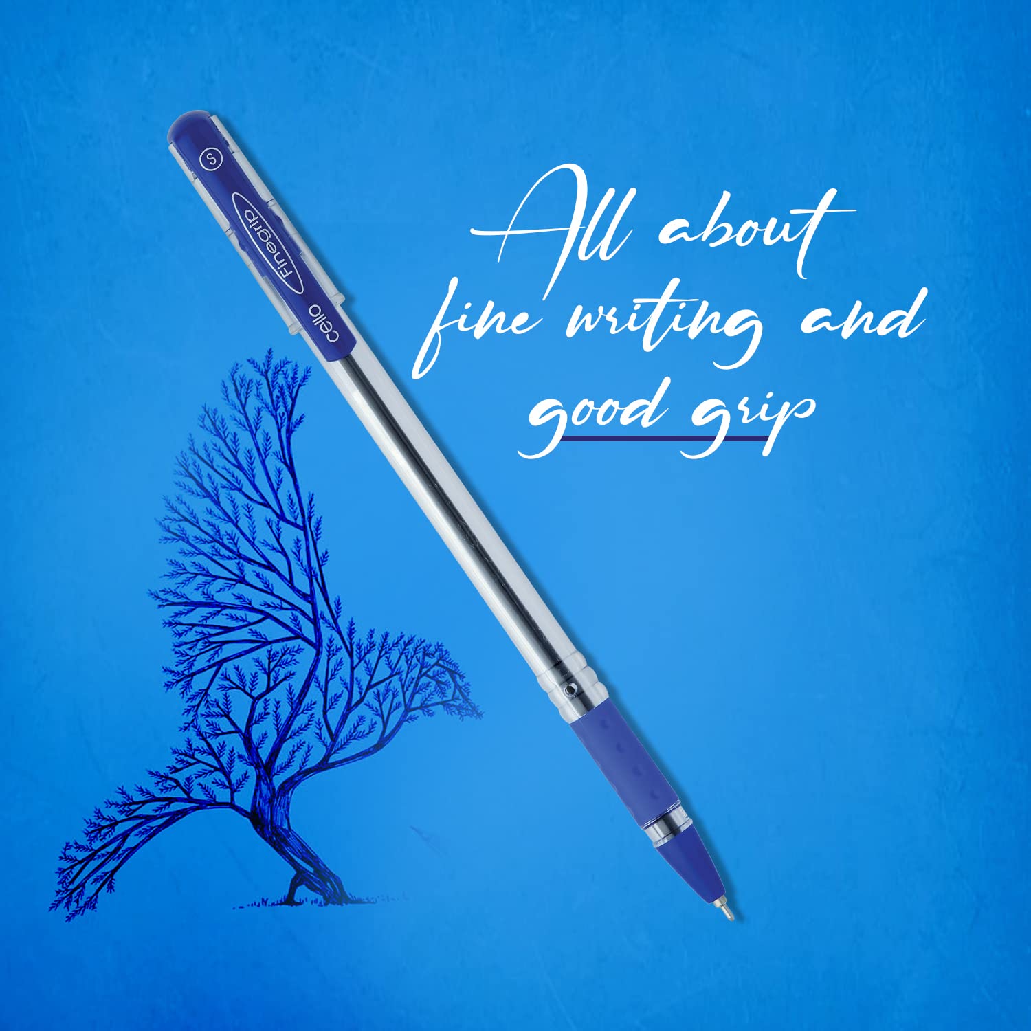 Cello Pin Point Ball Pen - Blue Ink - Pack of 10