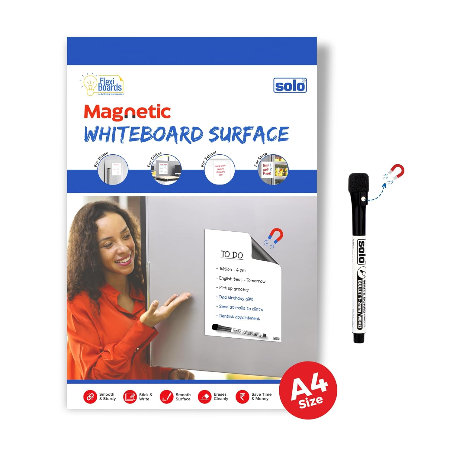 Magnetic Whiteboard Duster & Marker Set